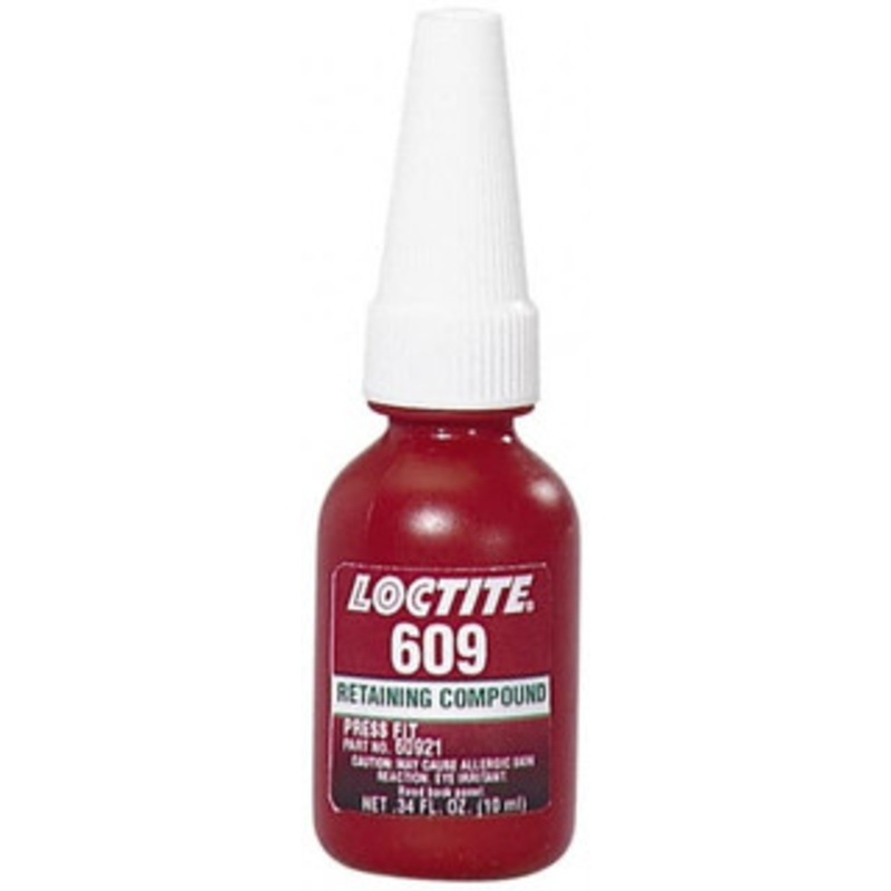 Loctite 10 mL Bottle, Green, Medium Strength Liquid Retaining Compound Series 609, 24 hr Full Cure Time, Heat Removal 135511 - 88545124