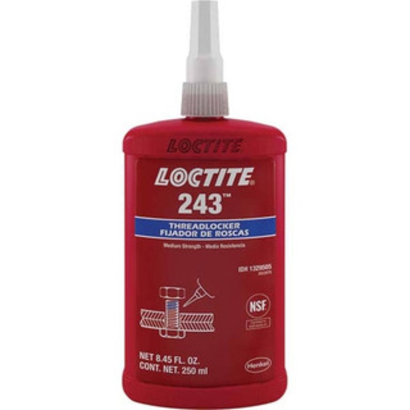 Loctite 250 mL Bottle, Blue, Medium Strength Liquid Threadlocker Series 243, 24 hr Full Cure Time, Hand Tool, Heat Removal 1329505 - 43242999