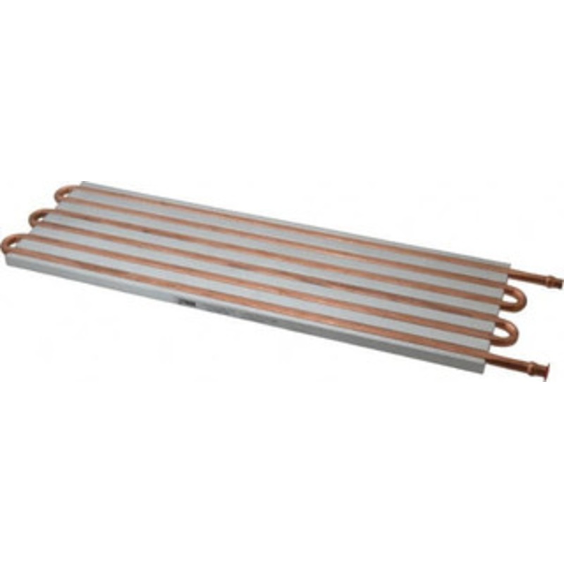 Lytron 12 Long x 3-3/4 High, Beaded Connection Copper Tube Cold Plate 1/4 OD Tube, 6-Pass Fluid Path, Water Cooling, 0.31 Thick CP15G06 - 07440688