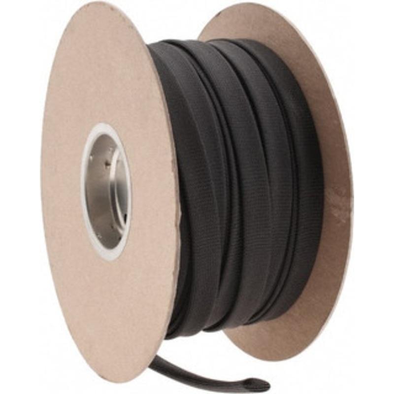 Techflex Black Braided Expandable Cable Sleeve 250 ft. Coil Length, -103 to 257F CCP1.00BK250 - 71404297