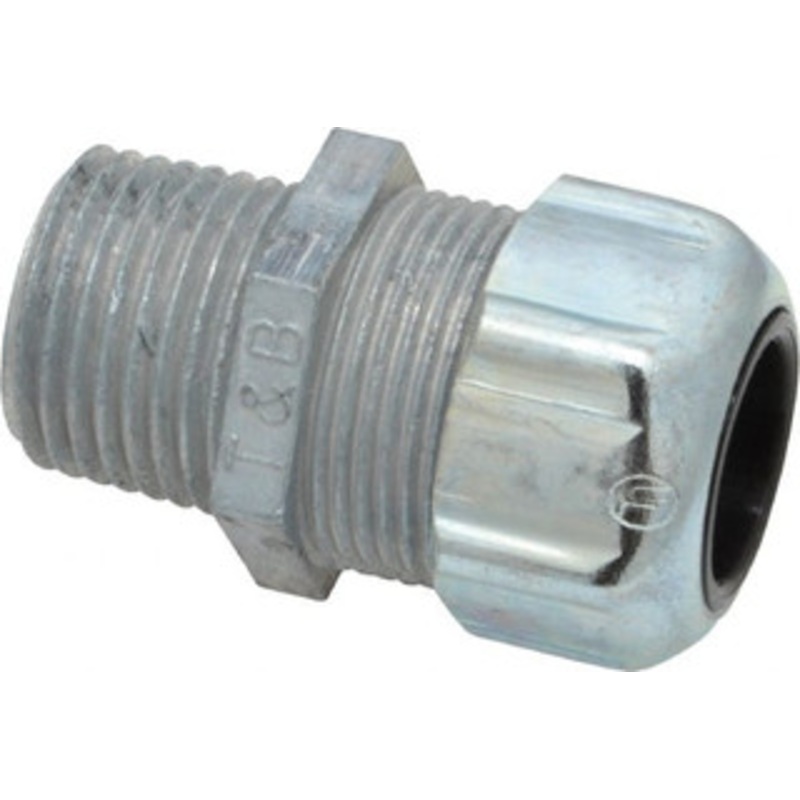 Thomas & Betts 0.375 to 0.5 Liquidtight Straight Strain Relief Cord Grip 1/2 NPT, 1-21/32 OAL, Zinc 2522 - 54059829