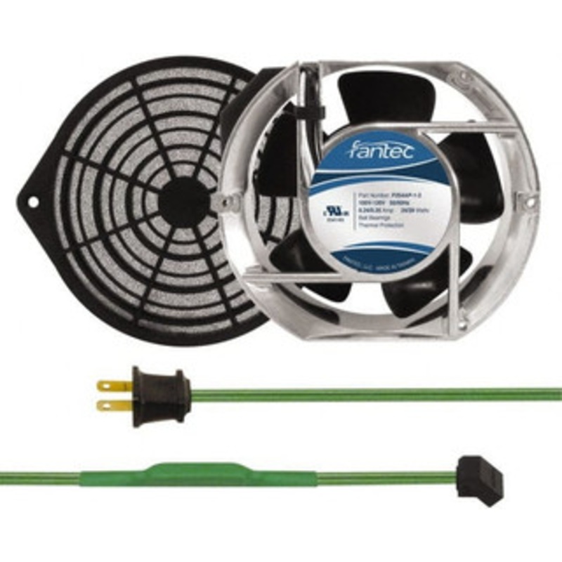 Value Collection 115 Volts, AC, 240 CFM, Oval Tube Axial Fan Kit 0.46 Amp Rating, Includes Fan, Fan Guard, 151mm High x 172mm Wide x 51mm Deep, Thermostatically Controlled Fan Cord GCAB708 - 44905800