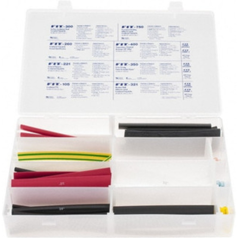 Alpha Wire 112 Piece, Heat Shrink Electrical Tubing Kit FEP, Nylon, PVC, PVDF and XLPO FKIT7 NC032 - 62253190