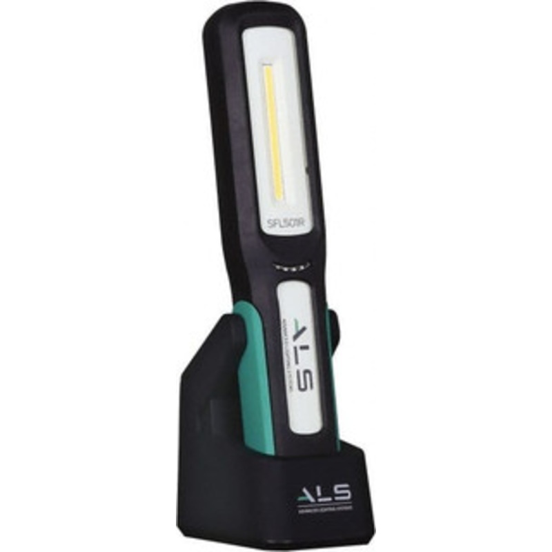 ALS Advanced Lighting Systems 3 Volt, Black & Turquoise Straight Folding Work Light 500 Lumens, Rechargeable Battery, LED Lamp SFL501R - 31217185