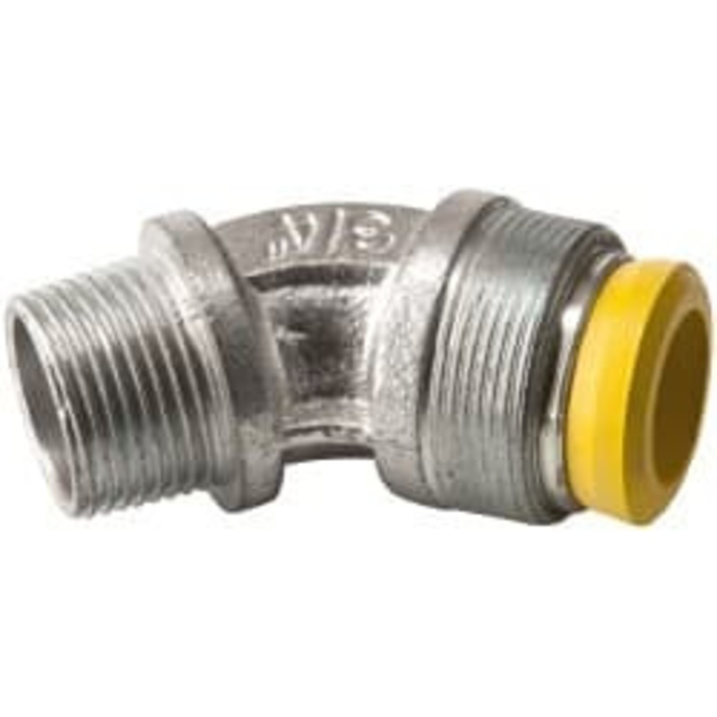 Crouse-Hinds 0.65 to 0.75 Liquidtight Elbow Strain Relief Cord Grip 3/4 NPT, 2-7/16 OAL, Malleable Iron CG7545 750 - 04504650