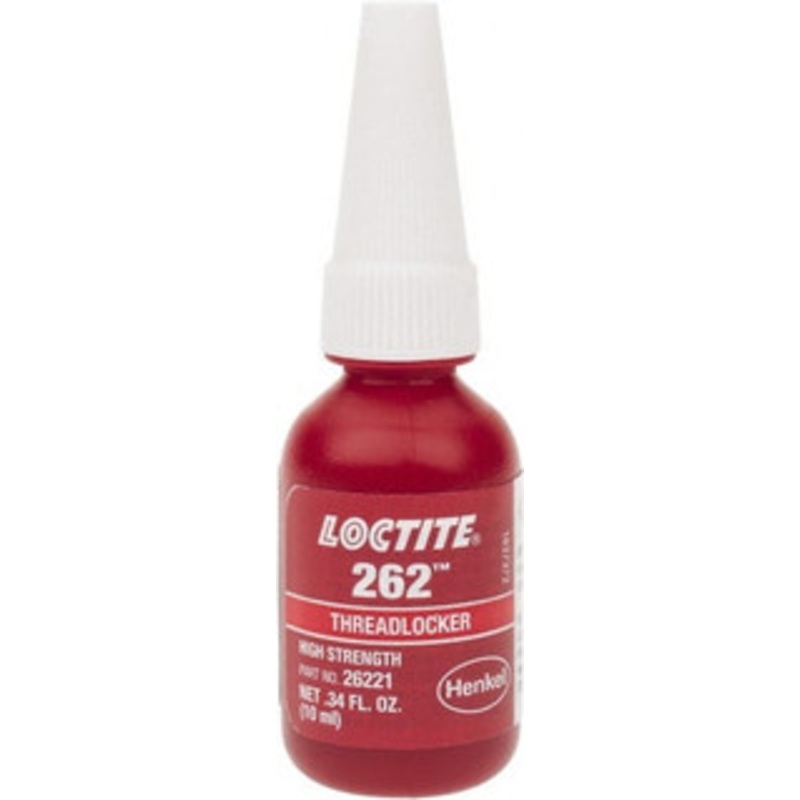 Loctite 10 mL Bottle, Red, High Strength Liquid Threadlocker Series 262, 24 hr Full Cure Time, Hand Tool, Heat Removal 231926 - 88545041