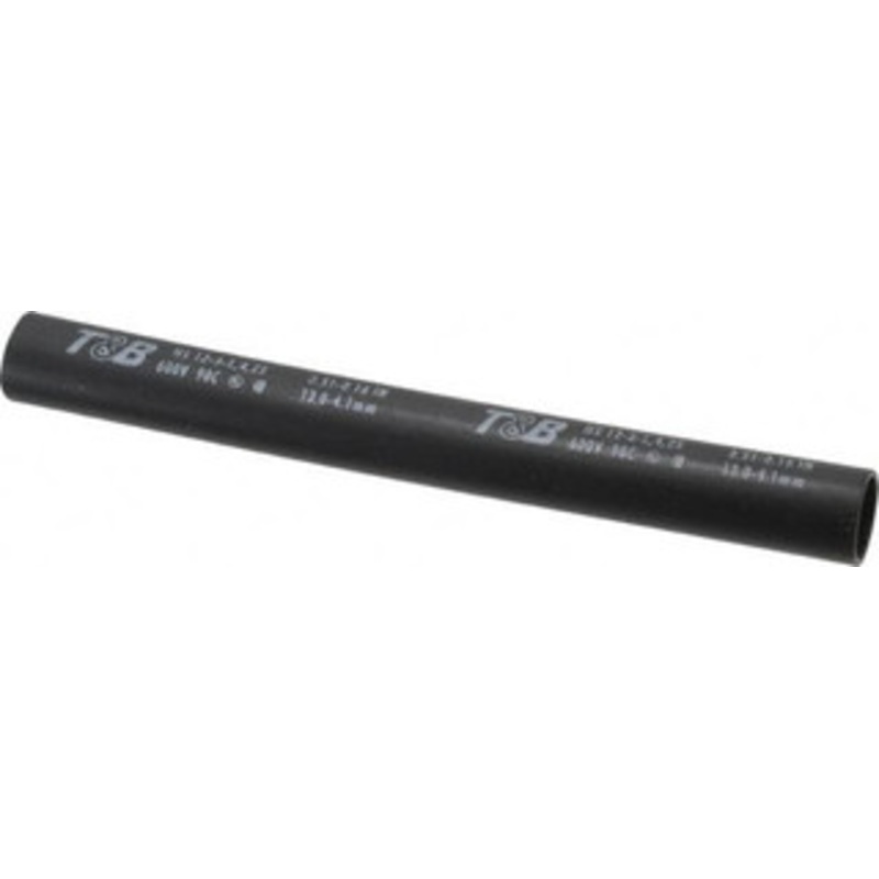 Thomas & Betts 6 Long, 3:1, Polyolefin Heat Shrink Electrical Tubing Black HS12-6L - 02970655