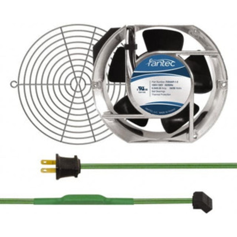 Value Collection 115 Volts, AC, 240 CFM, Oval Tube Axial Fan Kit 0.46 Amp Rating, Includes Fan, Fan Filter, 151mm High x 172mm Wide x 51mm Deep, Thermostatically Controlled Fan Cord GCAB707 - 44905792