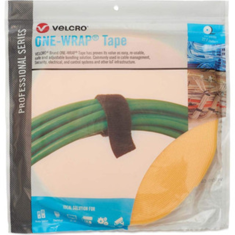 Velcro Cable Ties, Cable Tie Type: Reusable Cable Tie, Material: Hook and Loop, Color: Yellow, Overall Length (Feet): 75, Overall Length (Decimal Inch): 300.00000, Maximum Bundle Diameter (Inch): 1 31046 - 16427544