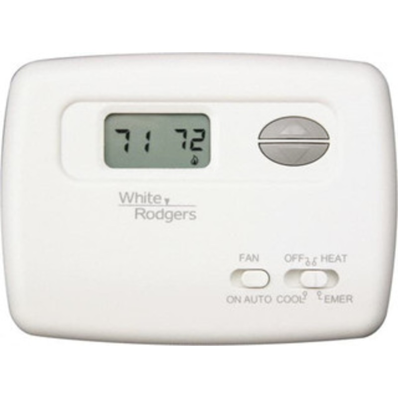 White-Rodgers 45 to 90F, 2 Heat, 1 Cool, Digital Nonprogrammable Heat Pump Thermostat 20 to 30 Volts, Horizontal Mount, Hardwire Switch 1F79-111 - 55526347