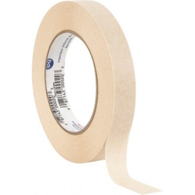 Intertape 3/4 Wide x 180 ft. Long x 5.8 mil Tan Paper Masking Tape Rubber Adhesive, 20 Lb/In Tensile Strength, Series PG505 PG505.120 - 74405762