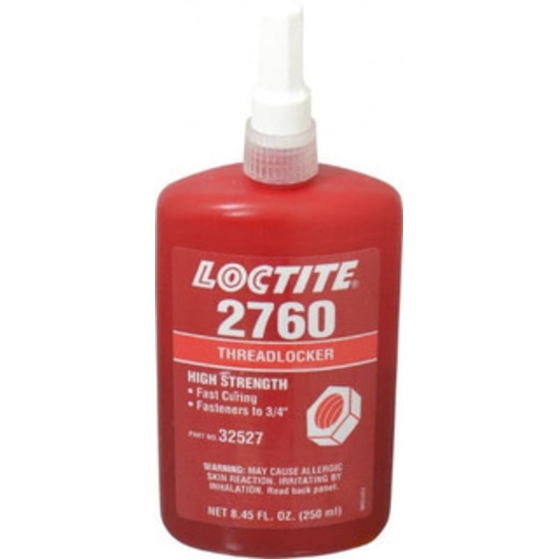 Loctite 250 mL Bottle, Red, High Strength Liquid Threadlocker Series 2760, 24 hr Full Cure Time, Hand Tool, Heat Removal 303442 - 08996423