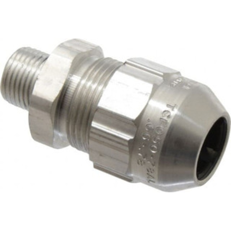 Thomas & Betts 0.66 to 0.78 Class 1, Gas & Vapor Environment Straight Strain Relief Cord Grip 1/2 NPT, Aluminum TCF050 78AL - 57299976