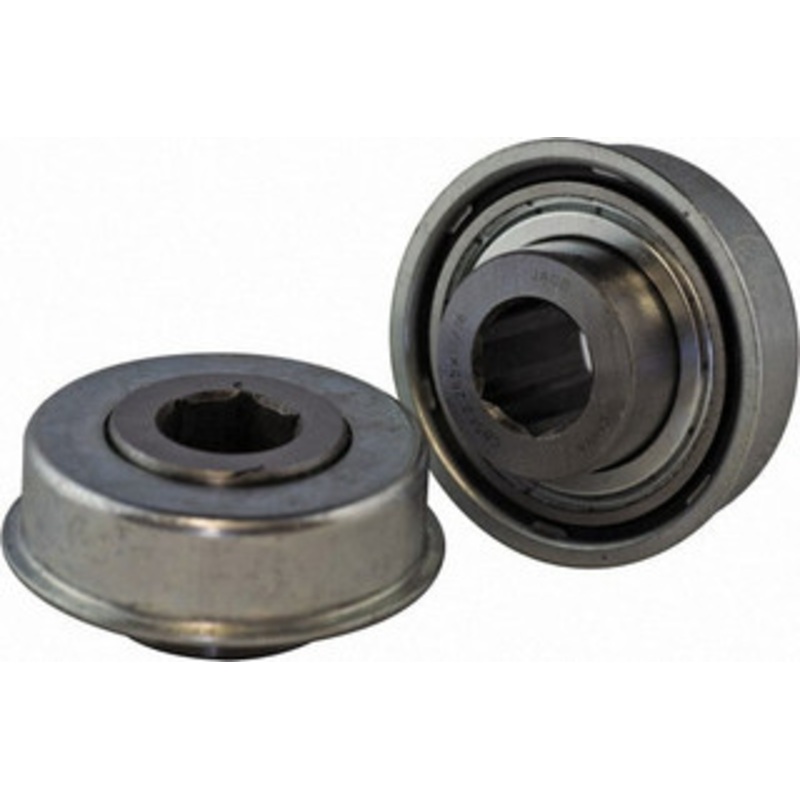 USDI 1 Row, 2.265 OD, 11/16 Hex Double Shield Conveyor Roller Bearing 1,500 Lb Capacity, 550 Max RPM, with Flange, Steel with Zinc Housing CBSF2.265X11/16 - 36559235