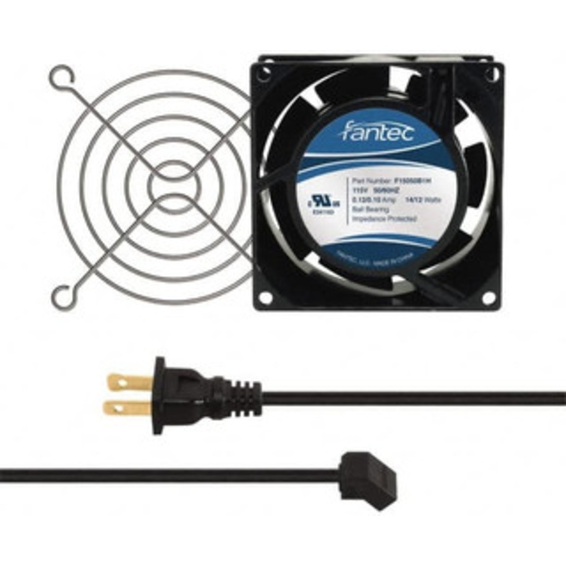 Value Collection 115 Volts, AC, 31 CFM, Square Tube Axial Fan Kit 0.18 Amp Rating, 3.15 High x 3 Wide x 38.5mm Deep, Includes Fan, Fan Guard, Fan Cord CAB700 - 44906055