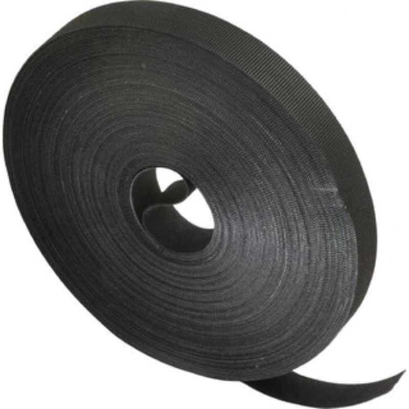 Velcro QWIK Tie Tape 3/4 x 25 Yd Self Fastening Tie/Strap Hook & Loop Roll Continuous Roll, Black, Printable Surface 158785 - 72974041