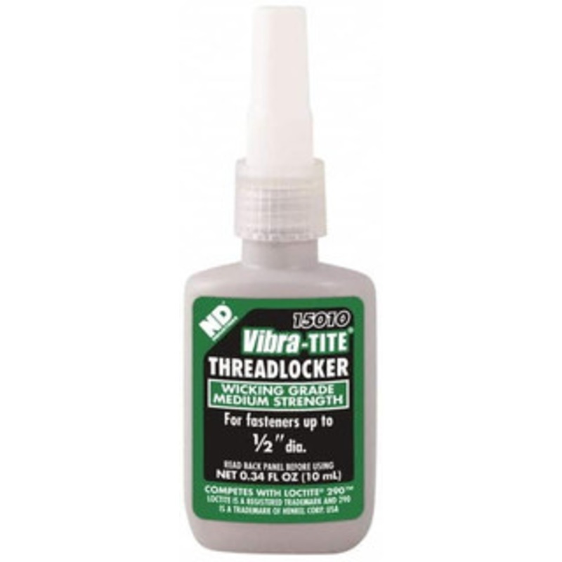 Vibra-Tite 10 mL Bottle, Green, Medium Strength Liquid Threadlocker Series 150, 24 hr Full Cure Time 15010 - 04001228