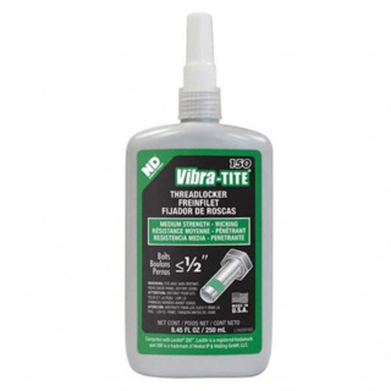 Vibra-Tite 250 mL Bottle, Green, Medium Strength - Wicking Grade Threadlocker Series 150, 24 hr Full Cure Time, Hand Tool Removal 15025 - 62956305