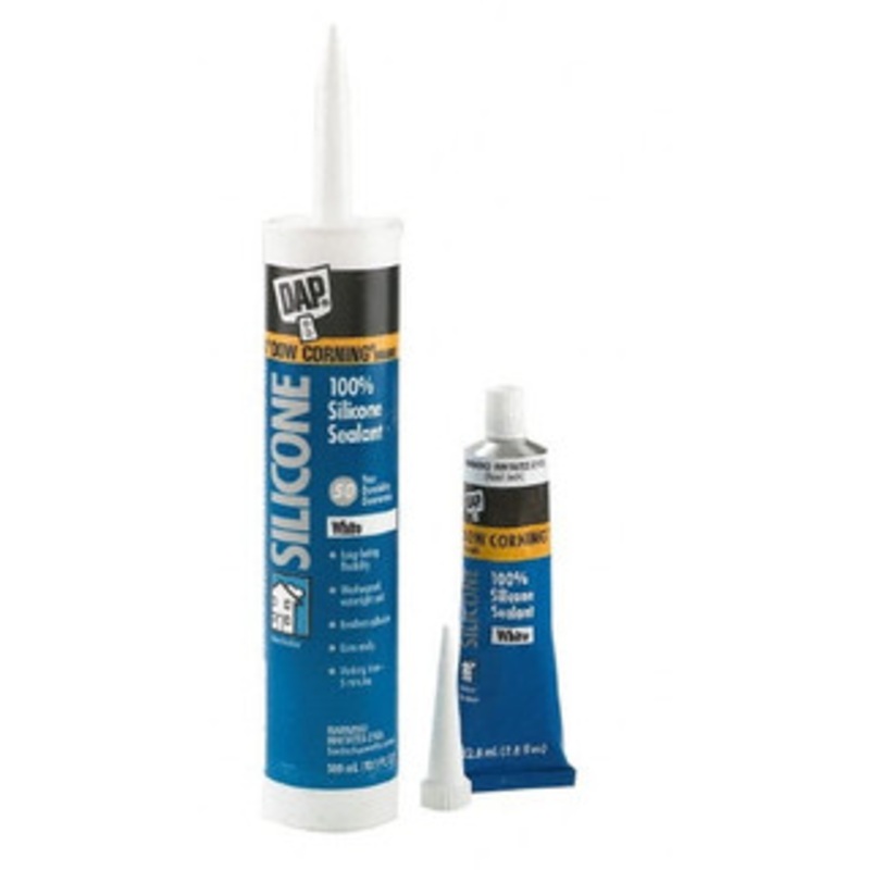 DAP 2.8 oz Tube White RTV Silicone Joint Sealant -40 to 400F Operating Temp, 10 to 20 min Tack Free Dry Time, 24 hr Full Cure Time 7079800752 - 00230243