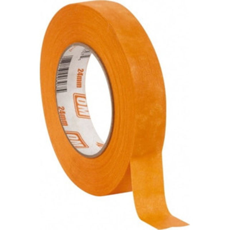 Intertape 1 Wide x 180 ft. Long x 7.3 mil Orange Paper Masking Tape Rubber Adhesive, 23 Lb/In Tensile Strength, Series Orange Mask OM2455 - 62473079