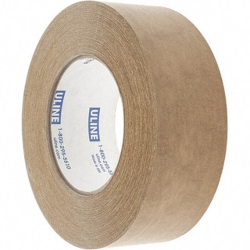 Made in USA 2 x 60 Yd Tan Rubber Adhesive Sealing Tape Paper Backing, 7 mil Thick S-909 - 84546480