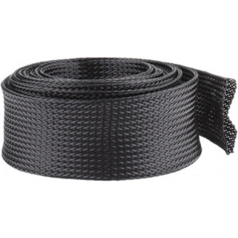 Techflex Black Braided Expandable Cable Sleeve 10 ft. Coil Length, -103 to 257F PTN1.75BK10 - 03080181