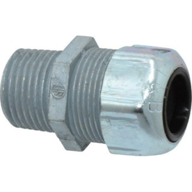 Thomas & Betts 0.45 to 0.56 Liquidtight Straight Strain Relief Cord Grip 1/2 NPT, 1-21/32 OAL, Zinc 2523 - 54059837