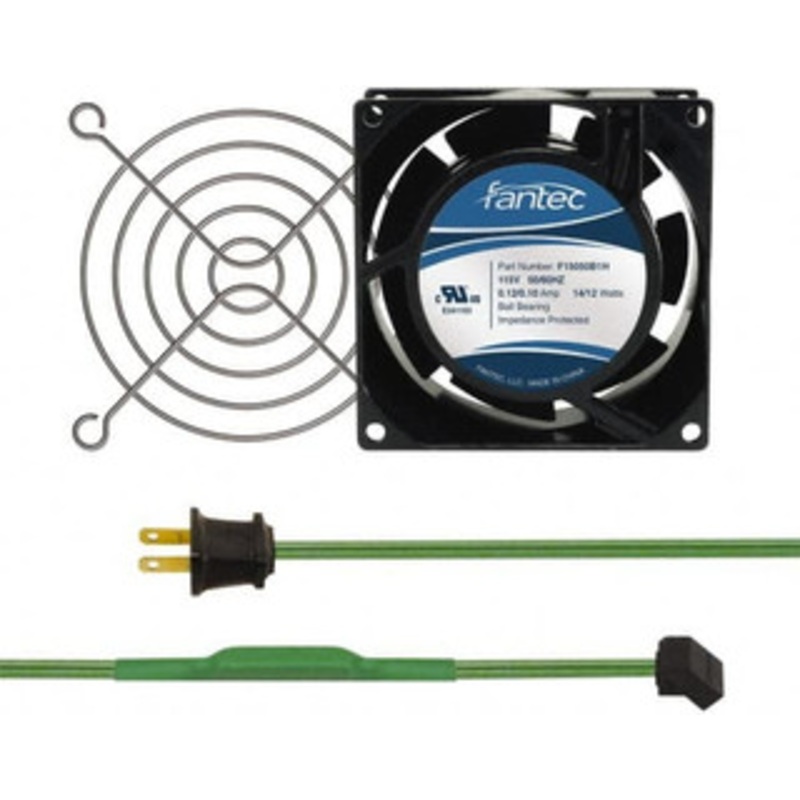 Value Collection 115 Volts, AC, 31 CFM, Square Tube Axial Fan Kit 0.18 Amp Rating, 3.15 High x 3 Wide x 38.5mm Deep, Includes Fan, Fan Guard, Thermostatically Controlled Fan Cord GCAB700 - 44905875