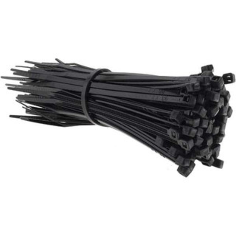 Value Collection 4 Long Black Nylon Standard Cable Tie 18 Lb Tensile Strength, 21mm Max Bundle Diam TSL-100-M-YB - 61431581
