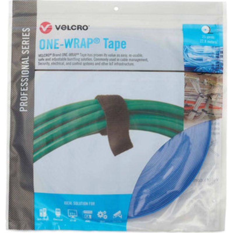 Velcro Cable Ties, Cable Tie Type: Reusable Cable Tie, Material: Hook and Loop, Color: Blue, Overall Length (Feet): 75, Overall Length (Decimal Inch): 300.00000, Maximum Bundle Diameter (Inch): 0.5 31068 - 16427080
