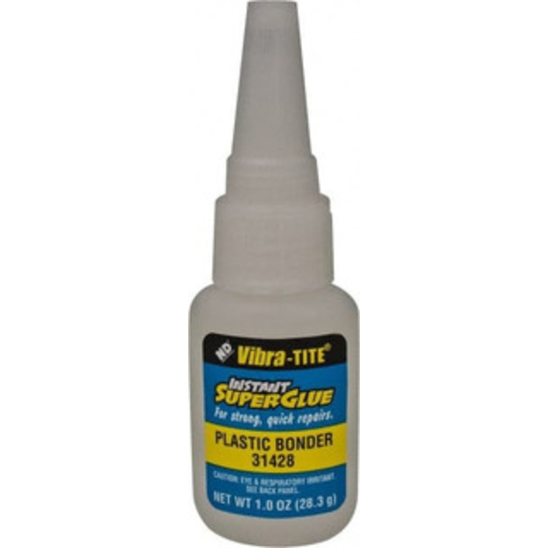 Vibra-Tite 1 oz Bottle, Plastic Bonder, Clear Instant Adhesive 20 sec Fixture Time, Bonds to Plastic, Instant Super Glue 31428 - 04001269