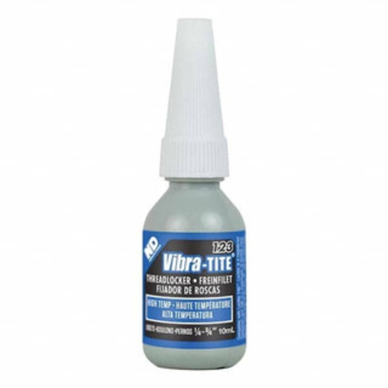 Vibra-Tite 10 mL Bottle, Blue, Medium Strength High Temp Threadlocker Series 123, 24 hr Full Cure Time, Hand Tool Removal 12310 - 95170254
