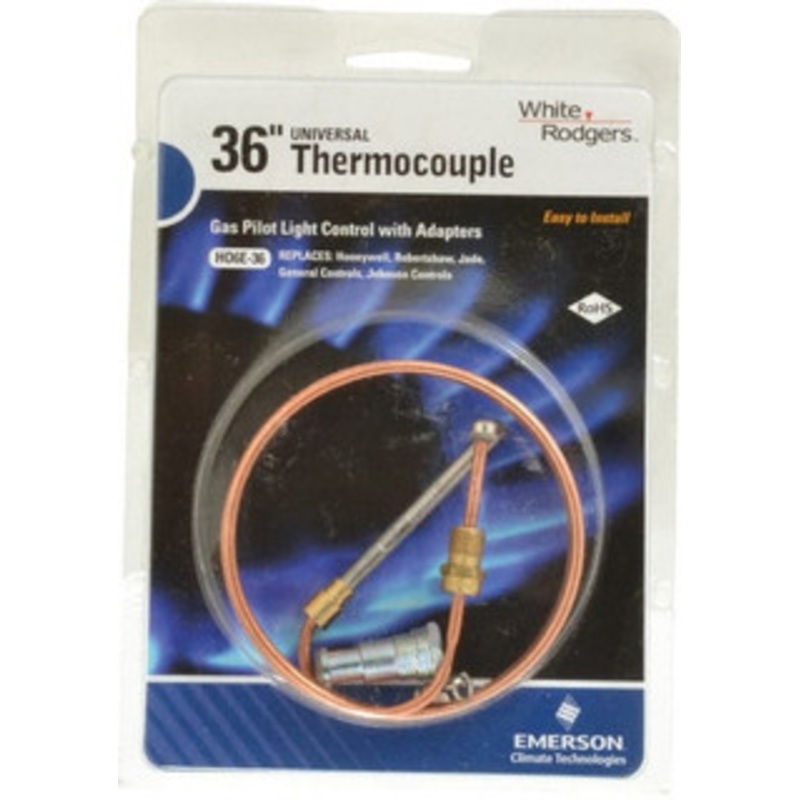 White-Rodgers 36 Lead Length Universal Replacement HVAC Thermocouple Universal Connection H06E036S1 - 05287305