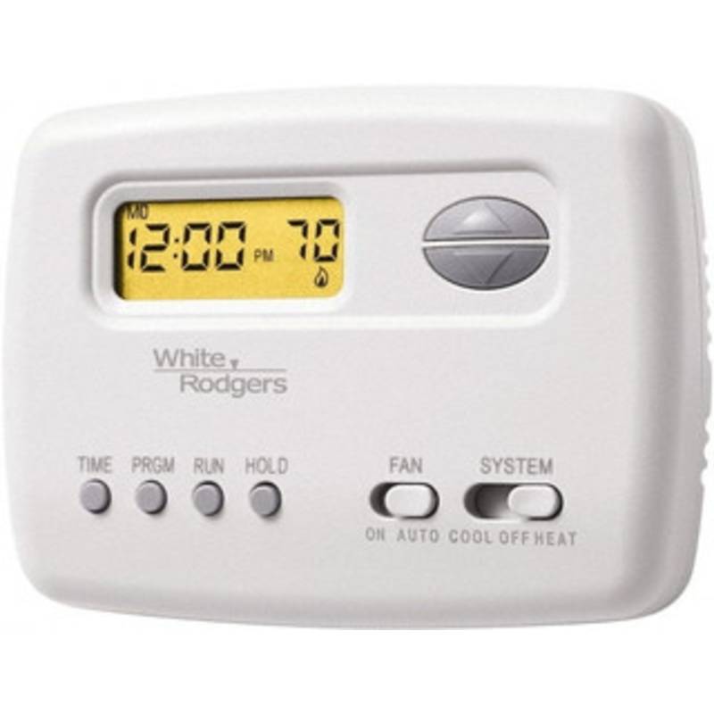 White-Rodgers 45 to 90F, 1 Heat, 1 Cool, Digital Programmable Thermostat 20 to 30 Volts, Horizontal Mount, Manual Switch 1F78-151 - 55526339