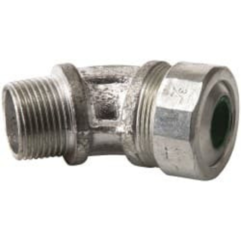 Crouse-Hinds 0.45 to 0.56 Liquidtight Elbow Strain Relief Cord Grip 3/4 NPT, 2-17/32 OAL, Malleable Iron CG7545 560 - 04504635