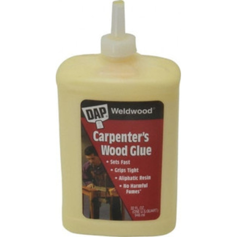 DAP 32 oz Bottle Yellow Wood Glue 5 to 7 min Working Time, 72 hr Full Cure Time, Bonds to Cardboard, Fabric, Leather, Particle Board & Wood 7079800492 - 02571305
