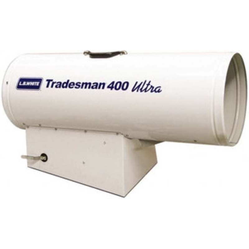 L.B. White 250,000 to 400,000 BTU Rating, Propane Forced Air Heater with Thermostat 9,000 Sq Ft Max Heating Area, 2 to 100 Lb Cylinders Capacity, Fuel with Propane TRADESMN400 ULT - 34993659