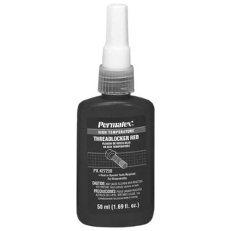 Permatex 50 mL Bottle, Red, High Strength Liquid Threadlocker Series 272, 24 hr Full Cure Time, Hand Tool, Heat Removal 27250 - 32029035