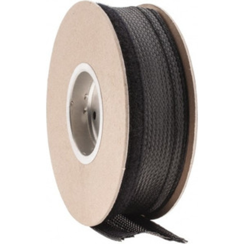 Techflex Black Braided Cable Sleeve 25 ft. Coil Length, -103 to 257F FWN0.75BK25 - 03079571