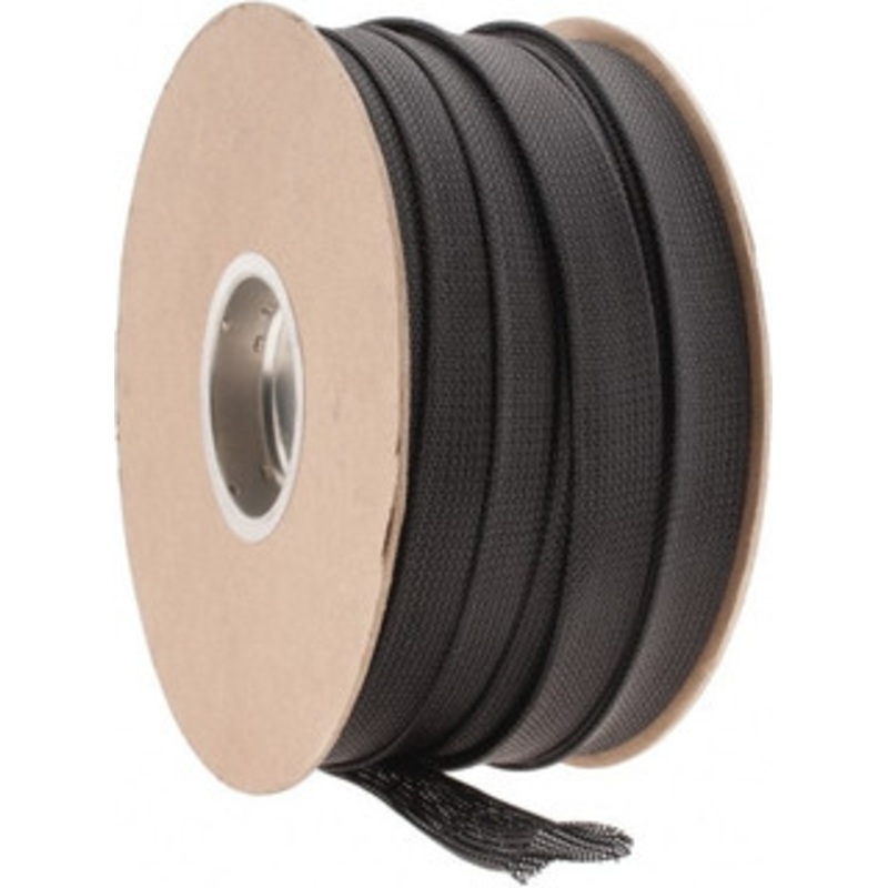 Techflex Black Braided Expandable Cable Sleeve 250 ft. Coil Length, -103 to 257F PTN1.25BK250 - 03080132
