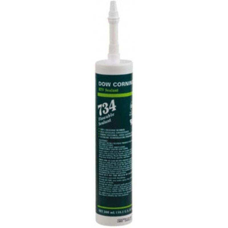 Dow Corning 10.1 oz Cartridge Clear RTV Silicone Joint Sealant -85 to 356F Operating Temp, 13 min Tack Free Dry Time, 24 hr Full Cure Time, Series 734 4101942 - 00232207