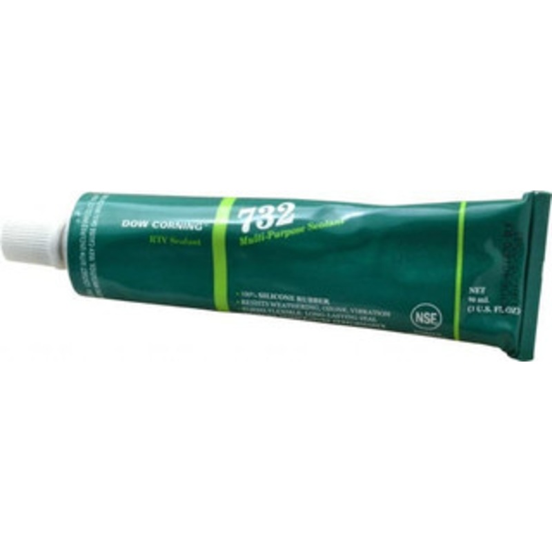 Dow Corning 3 oz Tube Black RTV Silicone Joint Sealant -76 to 356F Operating Temp, 20 min Tack Free Dry Time, 24 hr Full Cure Time, Series 732 2112531 - 00231746