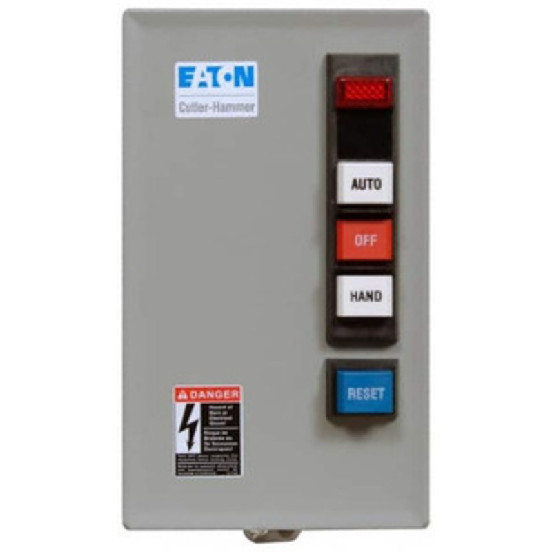 Eaton Cutler-Hammer 208 Coil VAC, 45 Amp, NEMA Size 2, Nonreversible Enclosed Enclosure NEMA Motor Starter 10 hp at 1 Phase, 1 Enclosure Rating ECN0521EAA - 04578902