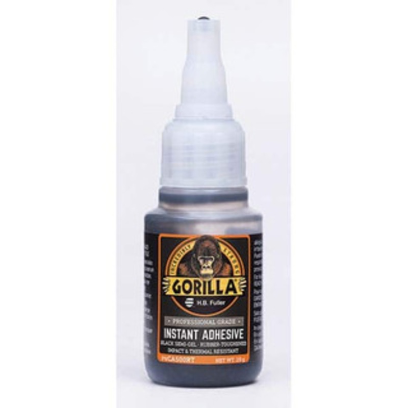 Gorilla Pro 20 g Squeeze Bottle Black Instant Adhesive Series CA500RT, 5 to 60  sec Fixture Time, 24 hr Full Cure Time, Bonds to Rubber, Plastic, Metal CA500RT - 13786900