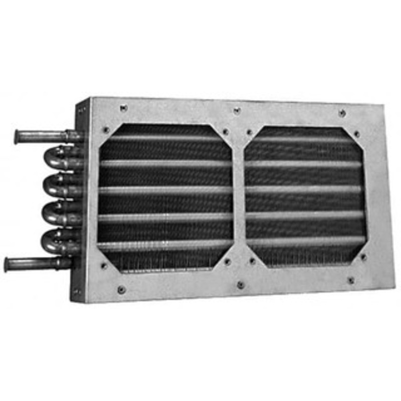Lytron 3/8 Tube OD, 2 Fan Mount, Liquid-To-Air Copper Tubed Process Equipment Heat Exchanger Water Cooler, 6.3 High x 12.95 Wide x 2.04 Deep, 2,360 BTU/Hr, 400F Max M05-100SB1-D9 - 07440795