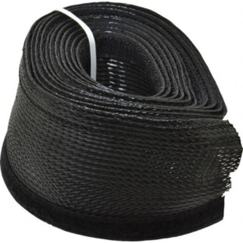 Techflex Black Braided Cable Sleeve 10 ft. Coil Length, -103 to 257F FWN1.25BK10 - 03079597