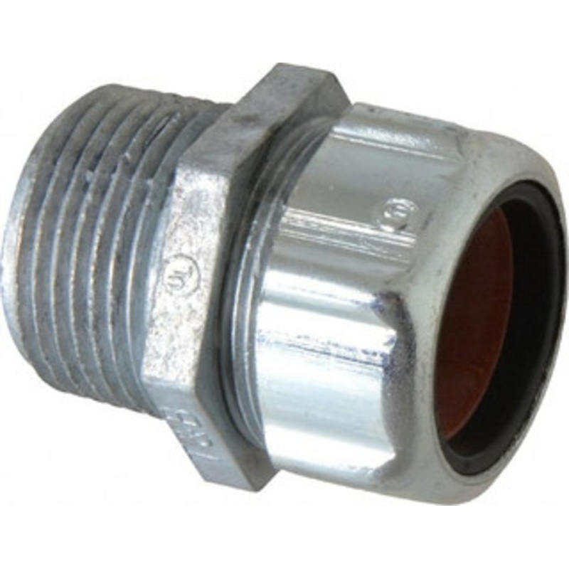 Thomas & Betts 0.875 to 0.985 Liquidtight Straight Strain Relief Cord Grip 1 NPT, 1-7/8 OAL, Zinc 2547 - 54059944