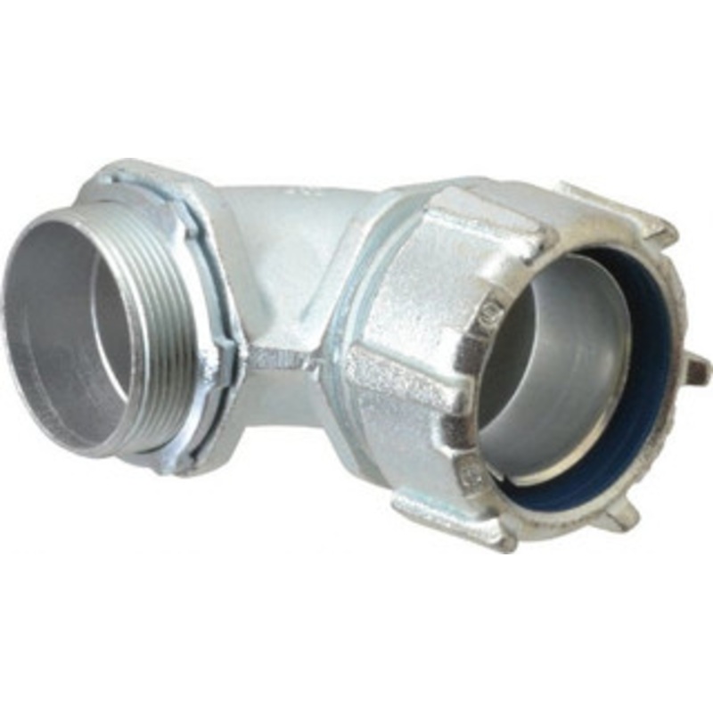 Thomas & Betts 2 Trade Liquidtight Conduit Connector Malleable Iron, Noninsulated, Angled Connector, Threaded Connection 5257 - 54058912