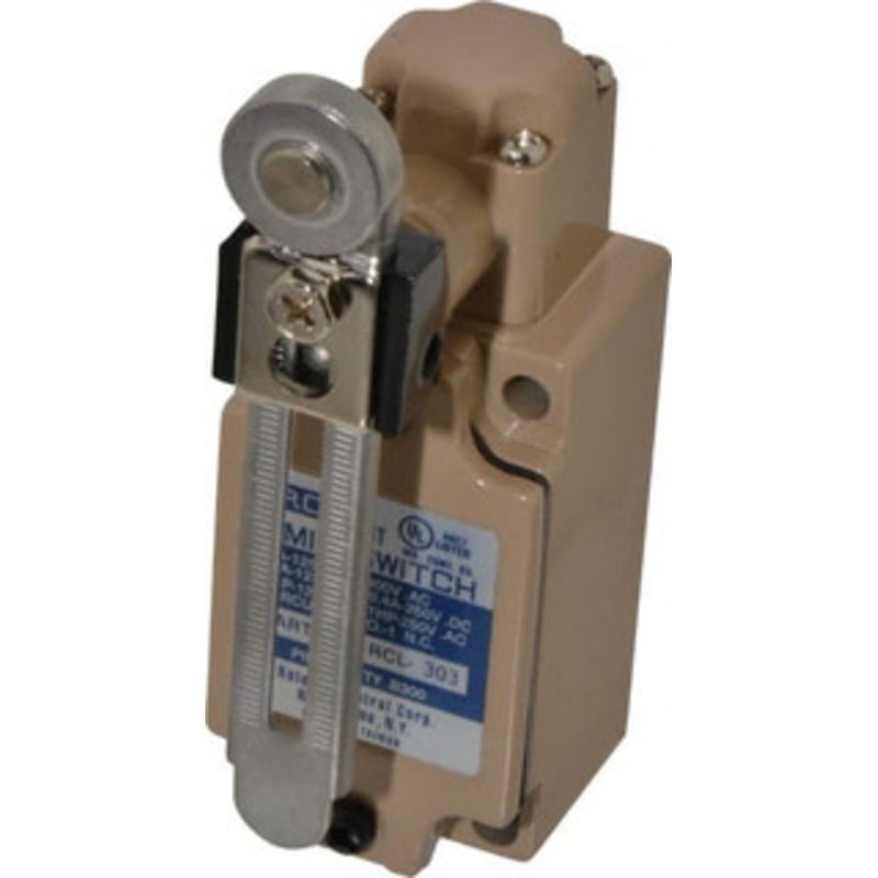 Value Collection SPDT, NC/NO, 120 VAC, 240 VAC, 480 VAC at 10 Amps, Screw Terminal, Roller Lever Actuator, General Purpose Limit Switch RCL-303 - 63748735