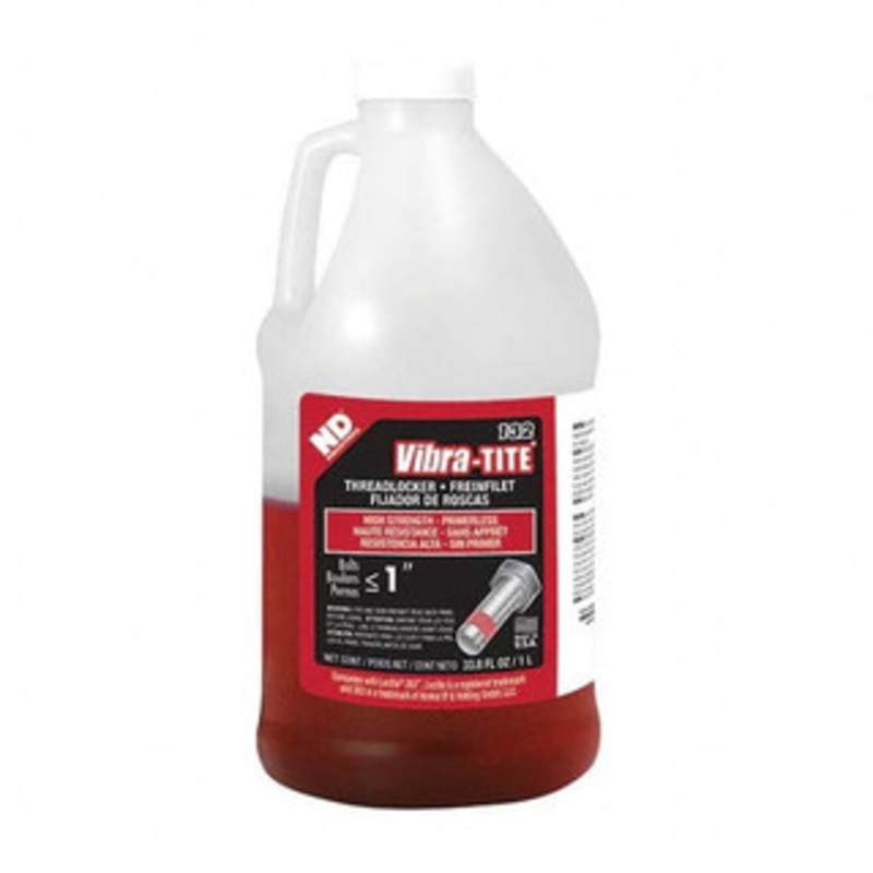 Vibra-Tite 1 L Jug, Red, High Strength Primerless Threadlocker Series 132, 24 hr Full Cure Time, Heat Removal 13200 - 98922420